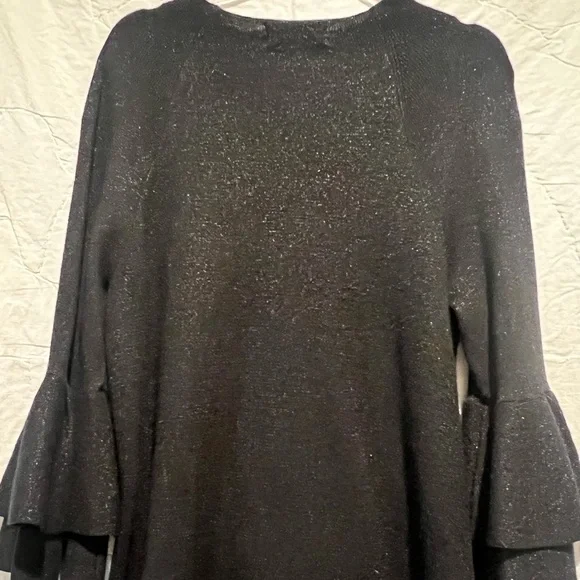 Anthropologie Claudette Black Ruffled Sweater Dress Sz:M - Picture 12 of 14